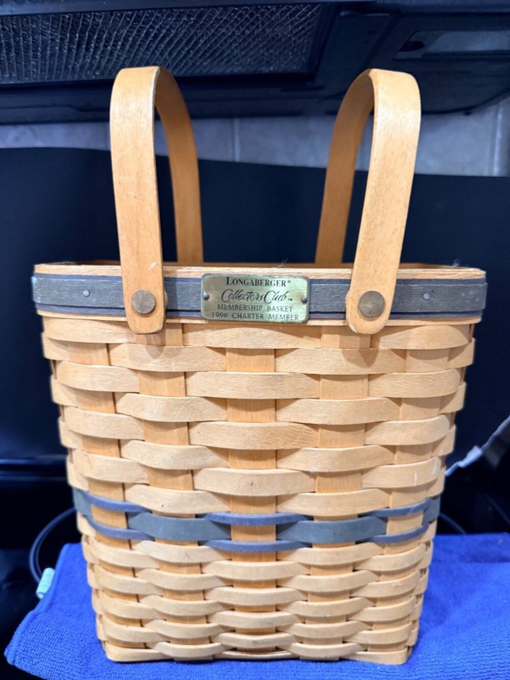 Longaberger Collectors Club 1996 Charter Member Wooden Membership Basket With Ha